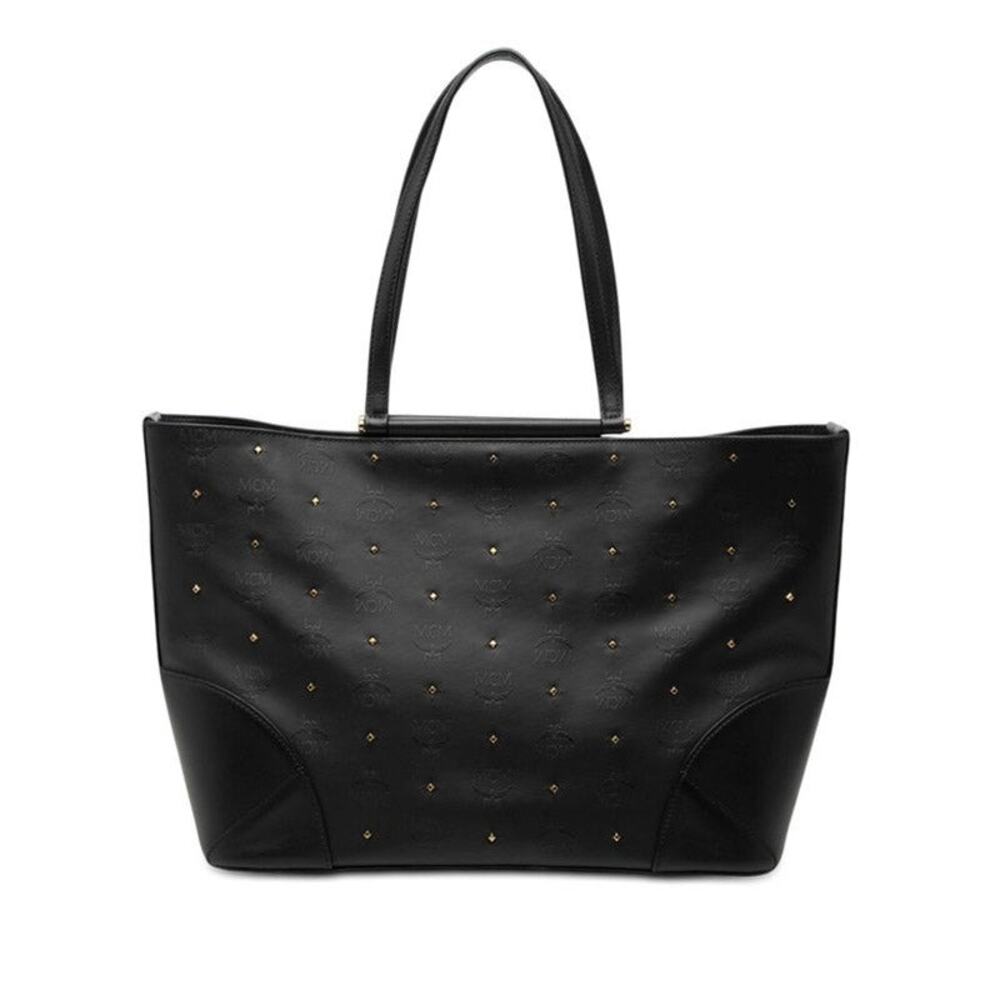 MCM Claudia Studs Tote Bag Black
